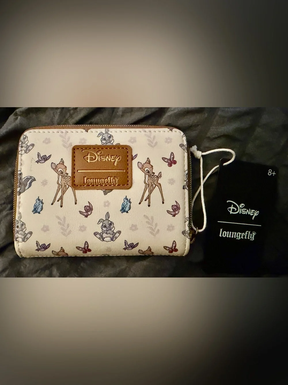 Disney Cream and Brown Bambi Zip Wallet by Loungefly